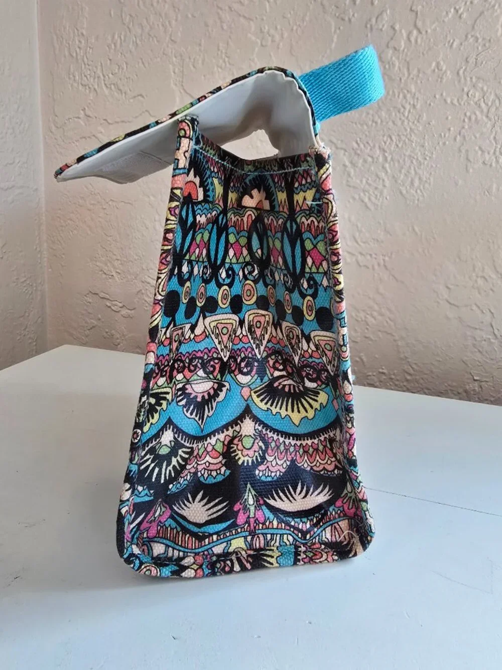 NWT Sakroots Artist Circle Insulated Lunch Tote Bag - One World Print/Aqua OW